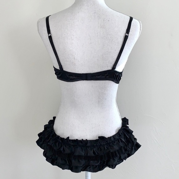 VS Sexy Little Things cutout ruffled Maid Costume  apron teddy slip lingerie 34B - Picture 6 of 6
